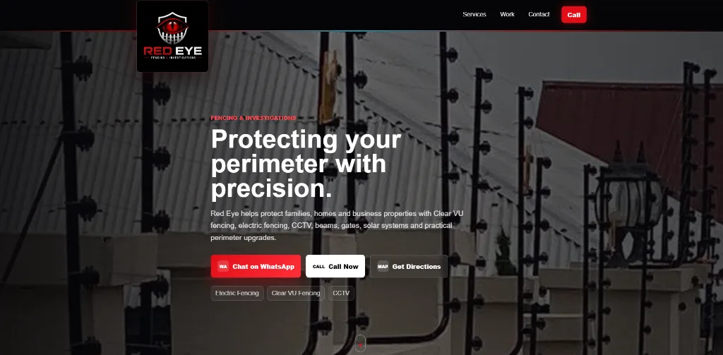 MiniPage business website for Red Eye